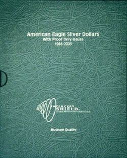 American Eagle Silver Dollars 1986 - 2003 including Proof, Intercept Shield Album - Centerville C&J Connection, Inc.